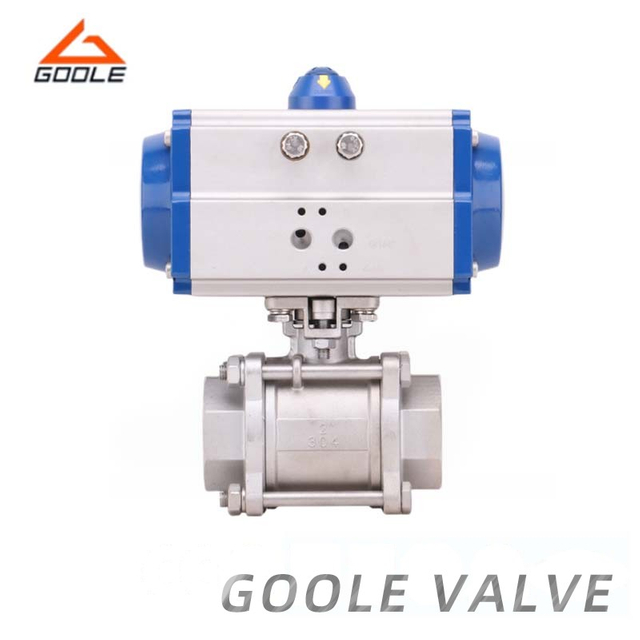 Pneumatic 3PCS Forged Stainless Steel Threaded Ball Valve