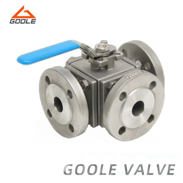 Forged Steel Lever Operated T Port Three Way Ball Valve