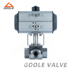 Pneumatic Actuated Threaded High Pressure 3-Way Ball Valve