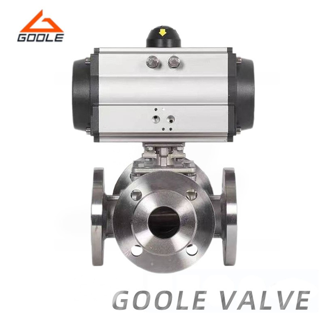 Pneumatic Actuated Forged Steel Four Way Multi-Type Floating Ball Valve