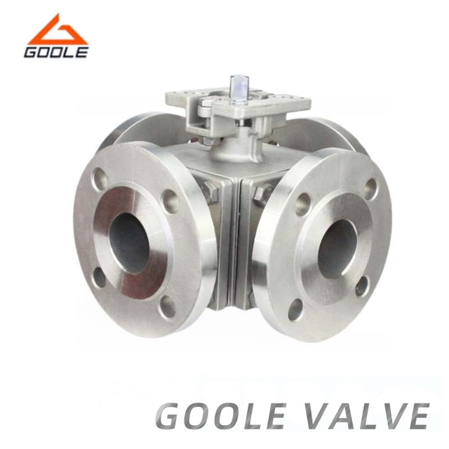 Manual Operated Four Way Multi Port Floating Ball Valve