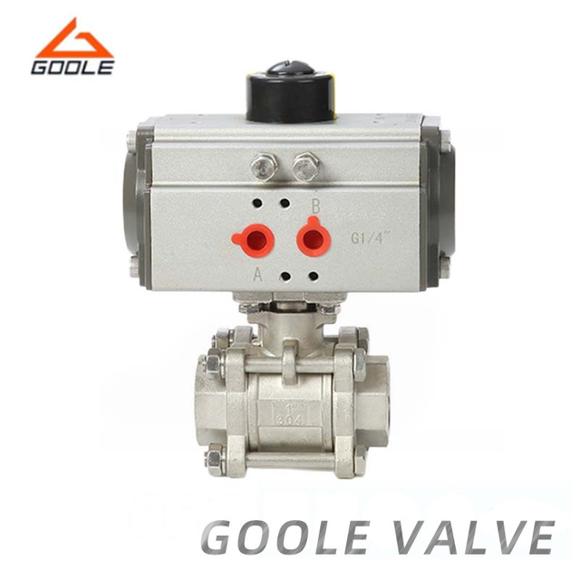 Pneumatic Three Pieces Forged Steel Threaded Ball Valve