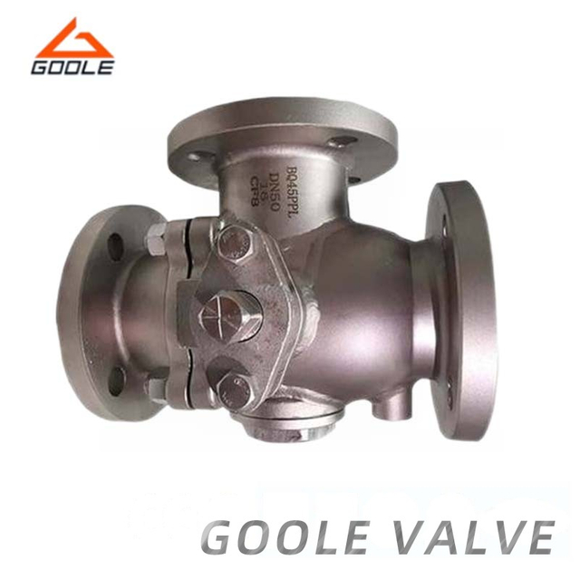 Flanged Steam Jacketed L Port Three Way Ball Valve