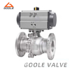 2PCS Pneumatic Forged Steel Split Body Flanged Floating Ball Valve