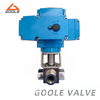 Electric Actuated Threaded High Pressure Square Body Three-Way Ball Valve 