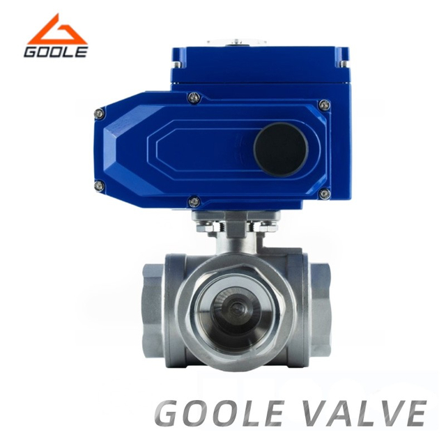 Electric Forged Steel 1000wog Threaded 3-Way Ball Valve