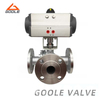 Pneumatic Actuated T Port Three Way Ball Valve