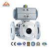 Pneumatic Actuated Stainless Steel Four Way Multi-Type Floating Ball V