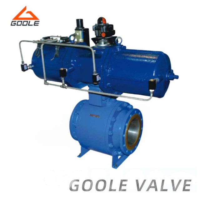 Pneumatic Actuated 3 Pieces Cast Steel Trunnion Mounted Ball Valve