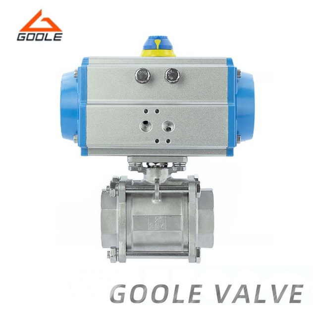 Pneumatic Three Pieces Forged Steel Threaded Ball Valve