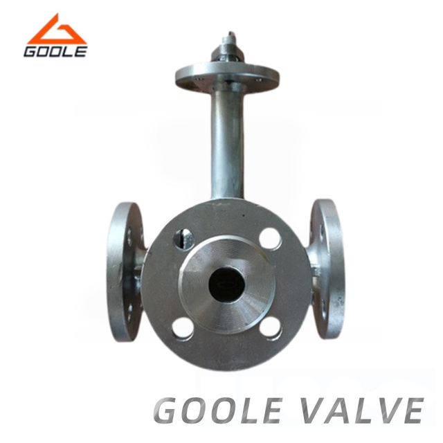 Forged Steel Extended Stem T Port Low Temperature Three Way Ball Valve