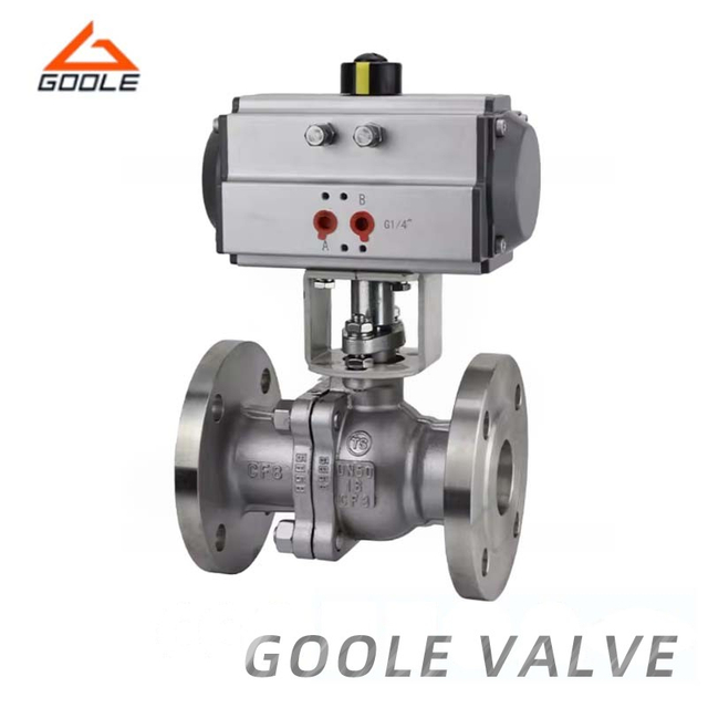 Pneumatic Cast Steel Split Body Flanged Floating Ball Valve