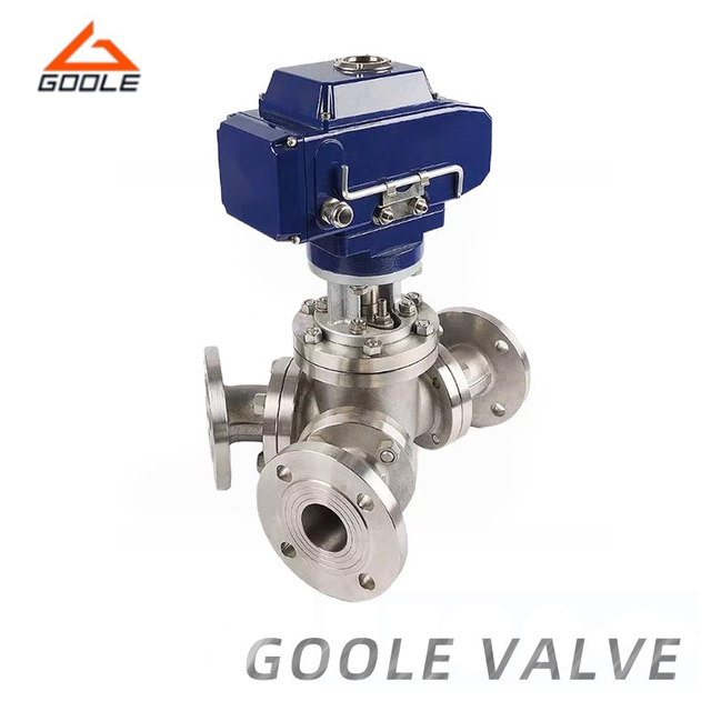 Electric Flanged Y Type Three Way Ball Valve
