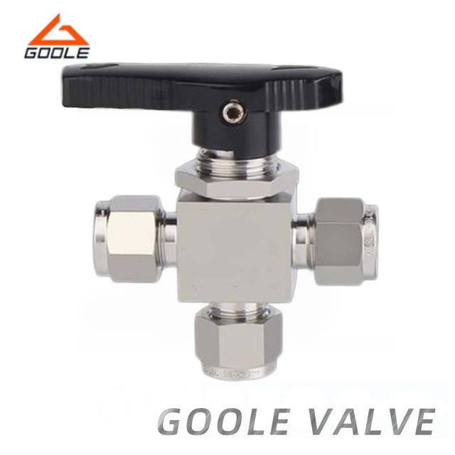 Stainless Steel Three Way Sleeve Type Instrument Ball Valve 
