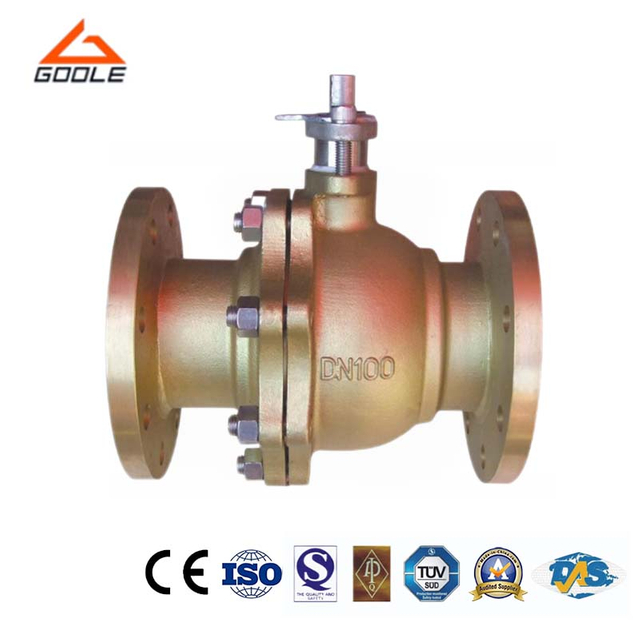 Brass/Bronze/Gunmetal Flanged Split 2 PCS Body Design Floating Ball Valve