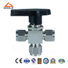 Stainless Steel 3 Way Instrument Ball Valve with Double Ferrules