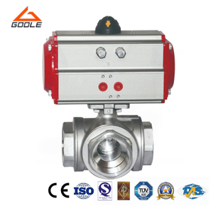 Pneumatic Forged Steel Threaded Three Way Ball Valve