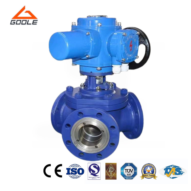 Electric Flanged Y Port 3-Way Ball Valve