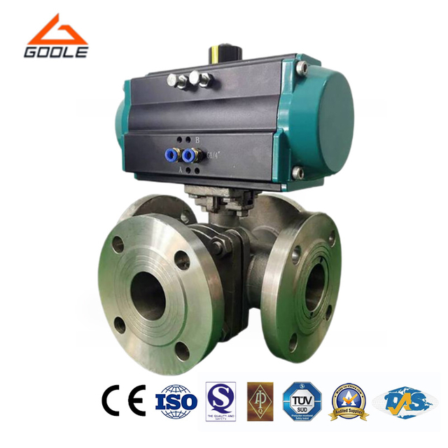 Pneumatic Forged Steel Four Way Multi-Type Floating Ball Valve