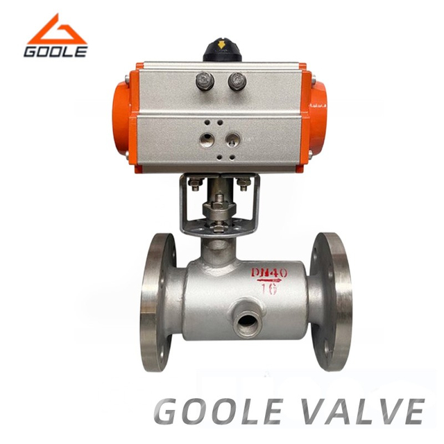 Pneumatic 1 Piece Integrated Body Flanged Ends Insulation Jacketed Ball Valve
