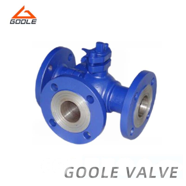 Cast Steel Three Way Ball Valve with L Port /T Port