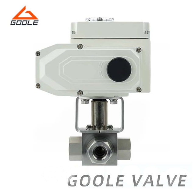 Electric Threaded High Pressure 3-Way Ball Valve 