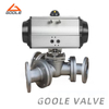 Pneumatic Actuated Flanged Y Type Three Way Ball Valve