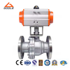 2PCS Pneumatic Actuated Cast Steel Flanged Trunnion Ball Valve