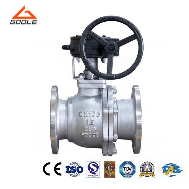 2PCS Cast Steel Gear Operated Flanged Ends Body Trunnion Ball Valve