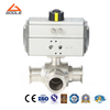 Pneumatic Actuated Sanitary Quick Installation Three-Way Ball Valve