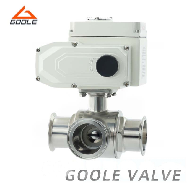 Electric Sanitary Quick Installation 3-Way Ball Valve