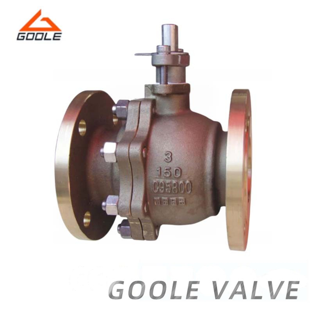 2 PCS Bronze Flanged Side Entry Split Body Floating Ball Valve