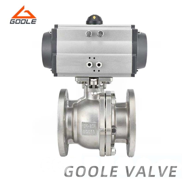 2PCS Pneumatic Actuated Forged Steel Flanged Floating Ball Valve