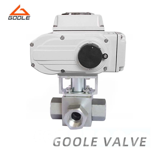 Electric Threaded High Pressure Three-Way Ball Valve 