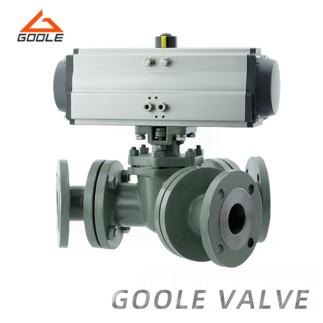 Pneumatic Y Port Three Way Ball Valve
