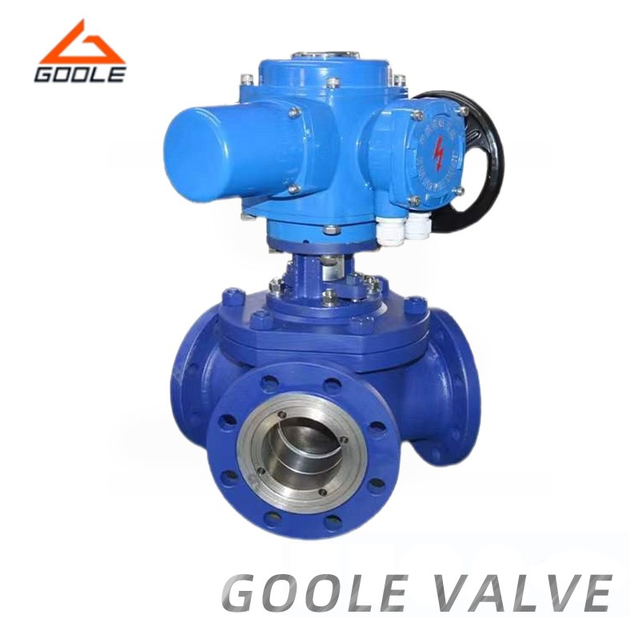 Electric Flanged Y Type 3-Way Ball Valve
