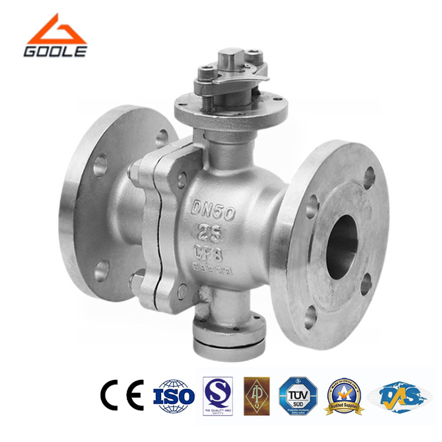 Cast Steel 2PCS Flanged Fixed High Platform Ball Valve