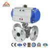 Pneumatic Actuated Forged Steel T Type Three Way Ball Valve