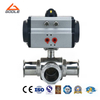 Pneumatic Actuated Sanitary Quick Installation Three-Way Ball Valve