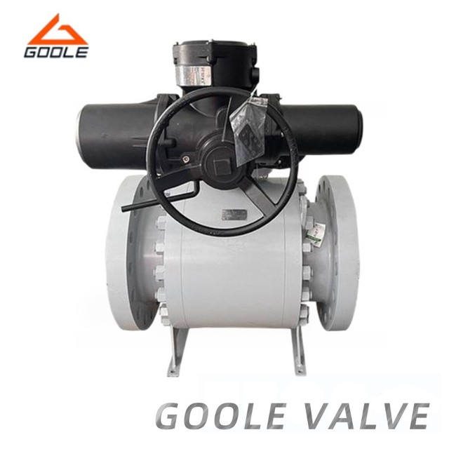3PCS Electric Actuated Forged Stainless Steel Trunnion Ball Valve