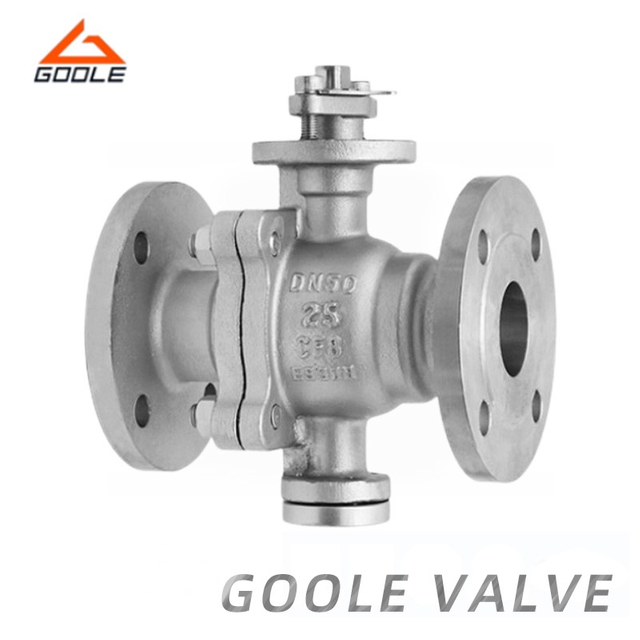 Cast Steel 2PCS Flanged Fixed High Platform Ball Valve