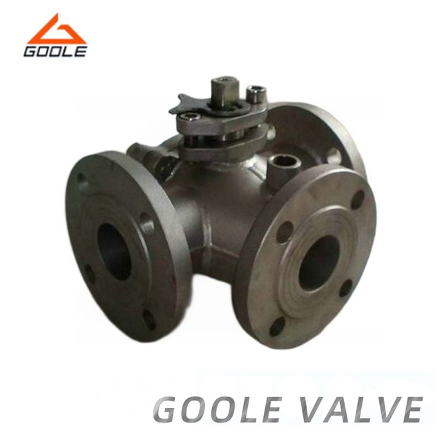 Lever Operated Jacketed Type L Port Three Way Ball Valve