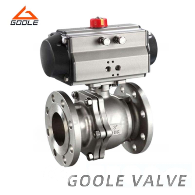 Pneumatic Actuated Cast Steel Flanged Trunnion Ball Valve