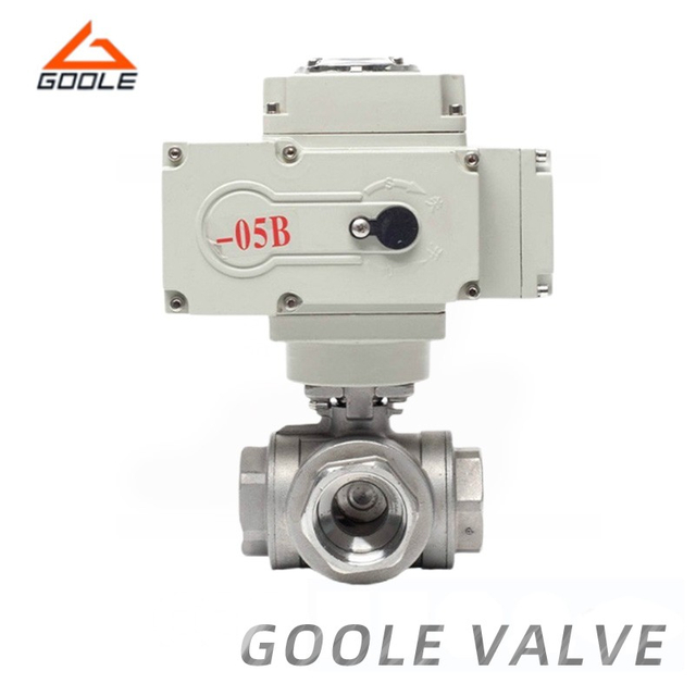 Electric Stainless Steel 1000wog Threaded Three Way Ball Valve