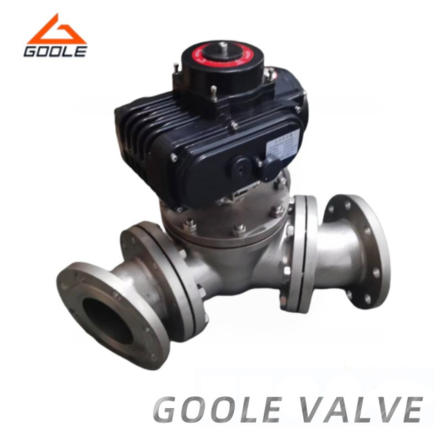 Electric Flanged Y Type Three Way Ball Valve