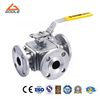 Handle Operated Square Body Three Way Ball Valve
