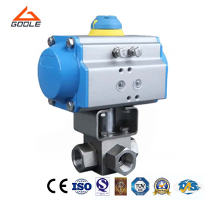 Pneumatic Threaded High Pressure Square Body 3-Way Ball Valve