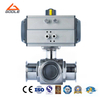 Pneumatic Actuated Sanitary Quick Installation 3-Way Ball Valve