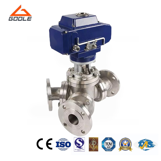 Electric Flanged Ends Y Type Three Way Ball Valve