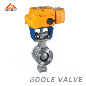 Electric/Motorized Wafer Type Soft Seated V Port Segment Control Ball Valve